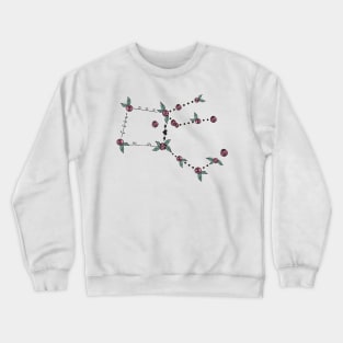 Pegasus Constellation Roses and Hearts Doodle Crewneck Sweatshirt